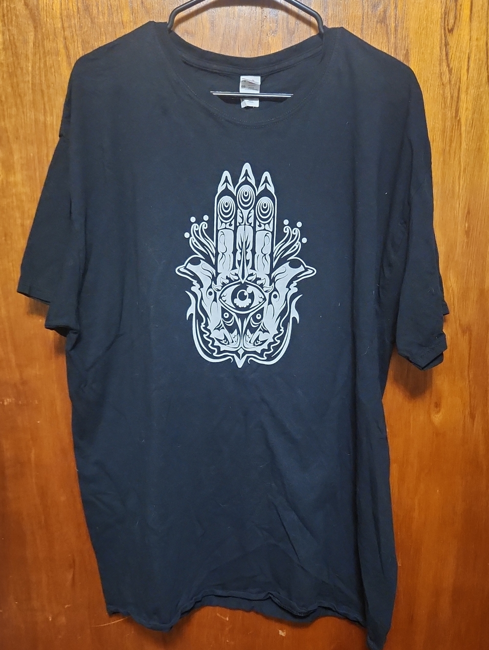 Men's Black Graphic Hand Print T-Shirt